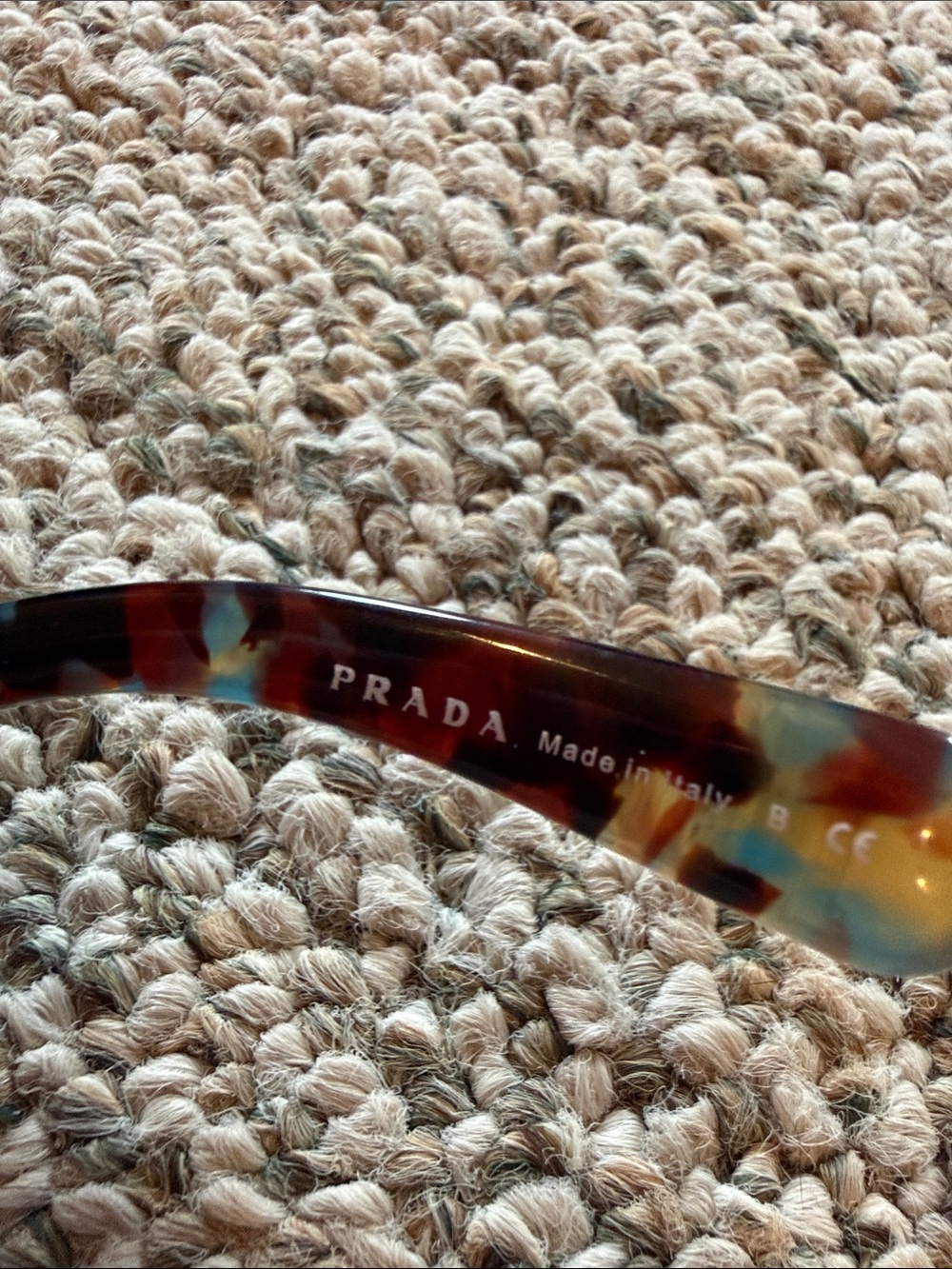 Prada Square Frame Brown & Blue Tortoiseshell Baroque Women's Sunglasses SPR270 - Picture 4 of 6
